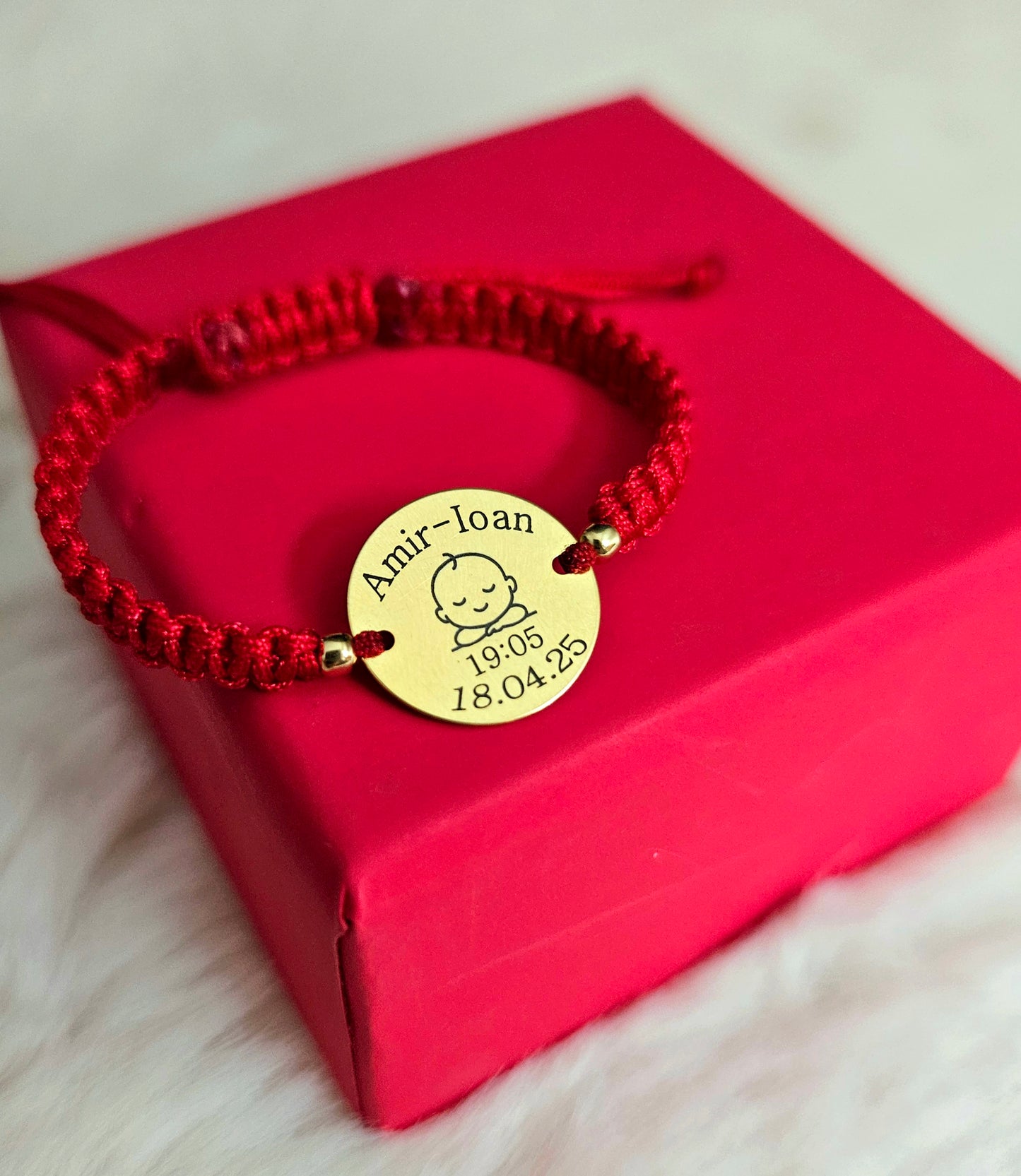 Bratara personalizata - Banut 16.50mm Argint Placat Cu Aur 24K