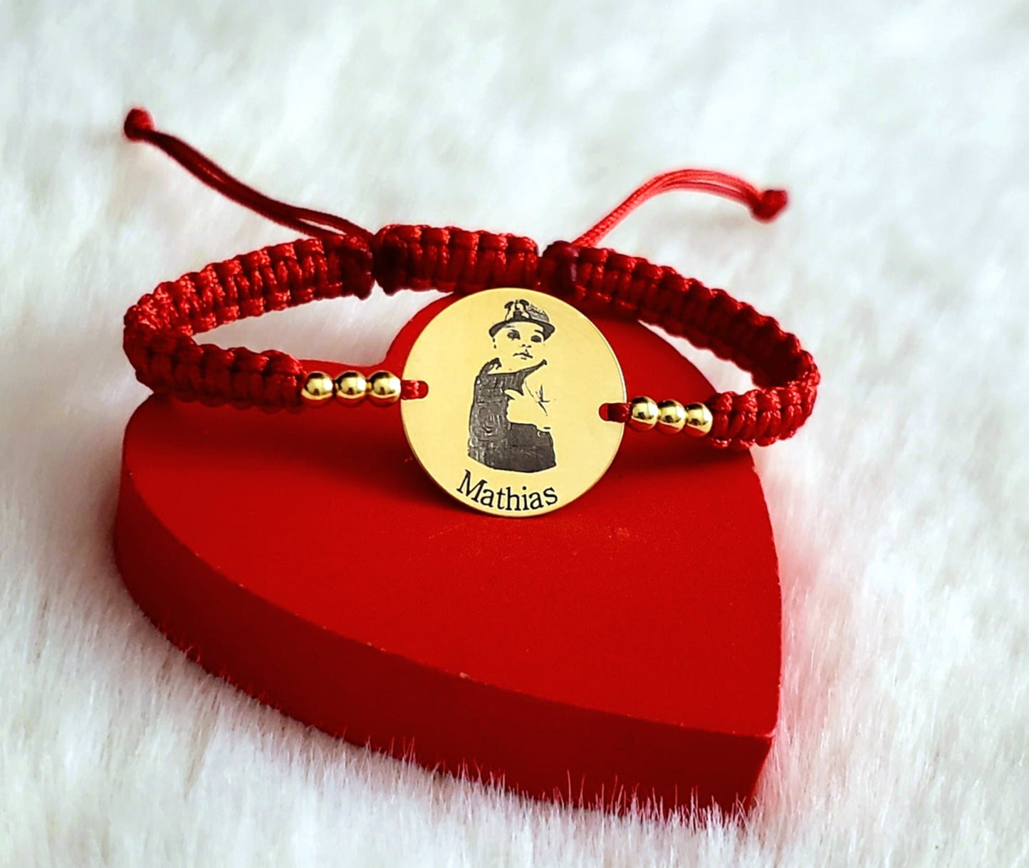 Personalizare FOTO - Banut 16.50mm Argint Placat Cu Aur 24K - Bratara personalizata