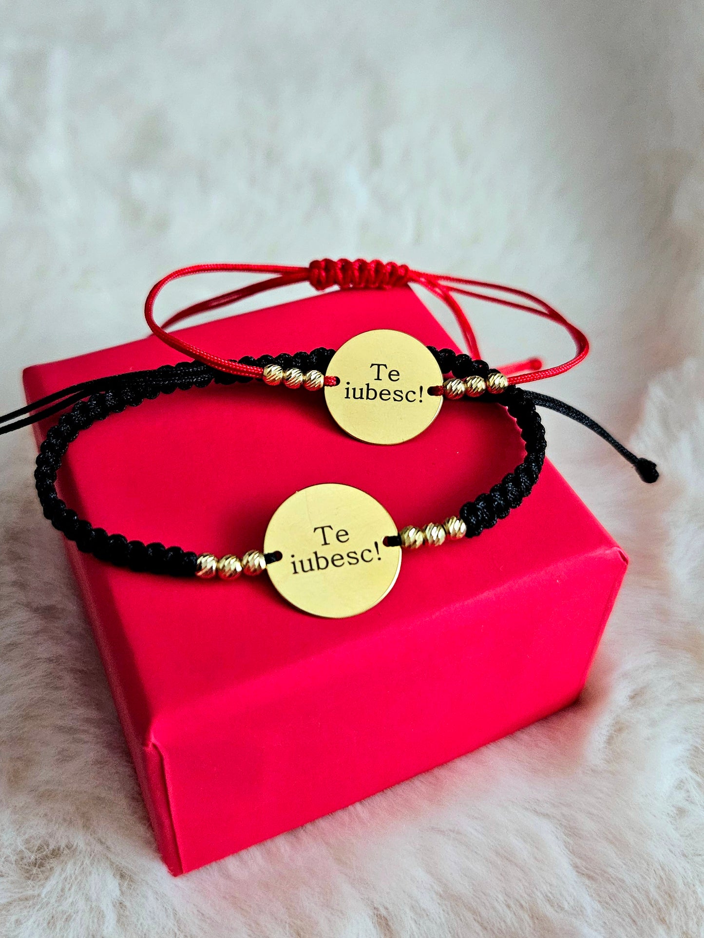 Personalizare FOTO - Banut 16.50mm Argint Placat Cu Aur 24K Si Bilute Striate - Bratara personalizata