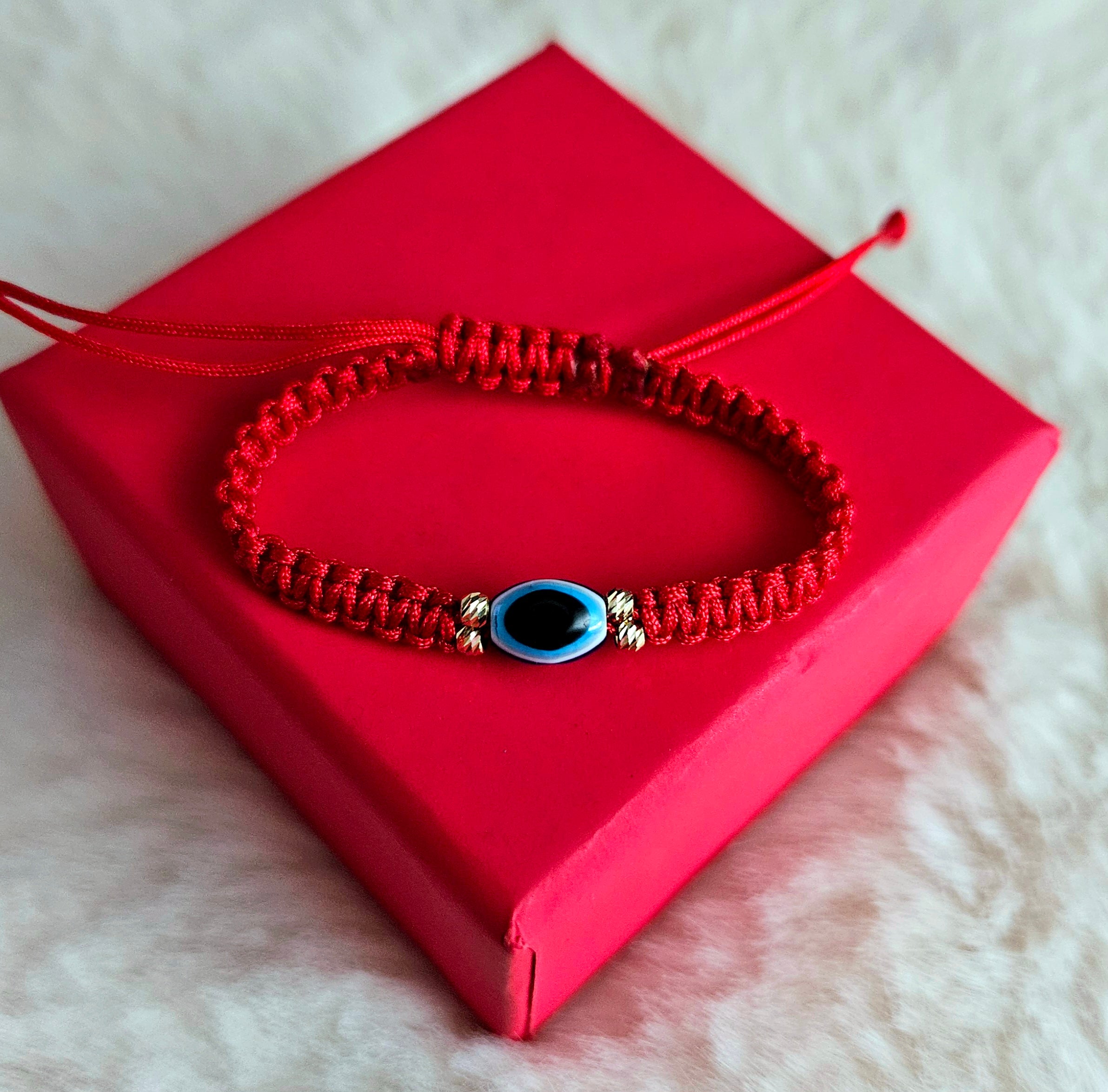 Bratara Impletita - Ochisor Turcesc Si Bilute din Aur 14K