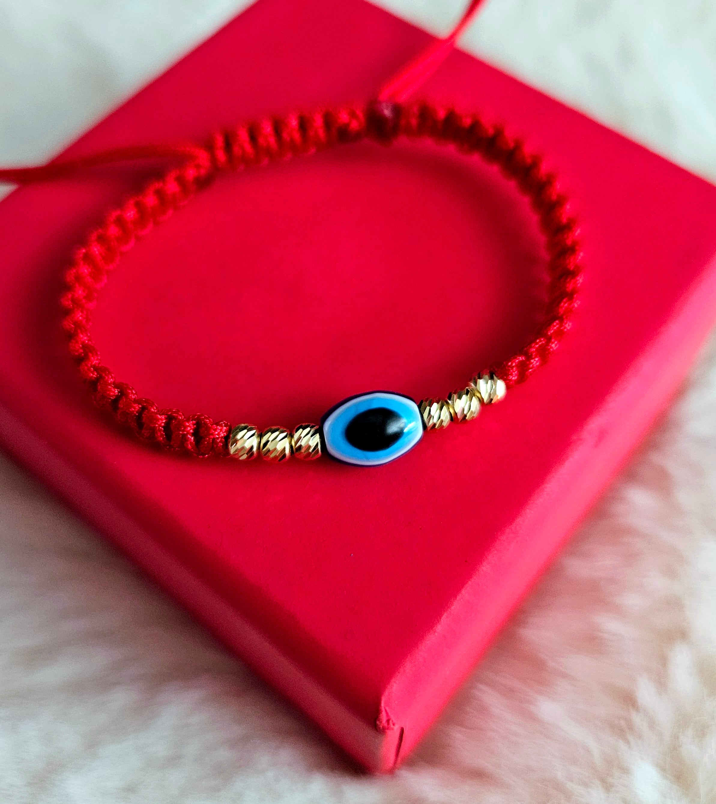 Bratara Impletita "Ochisor Turcesc si Bilute Striate" - Argint Placat Cu Aur 24K