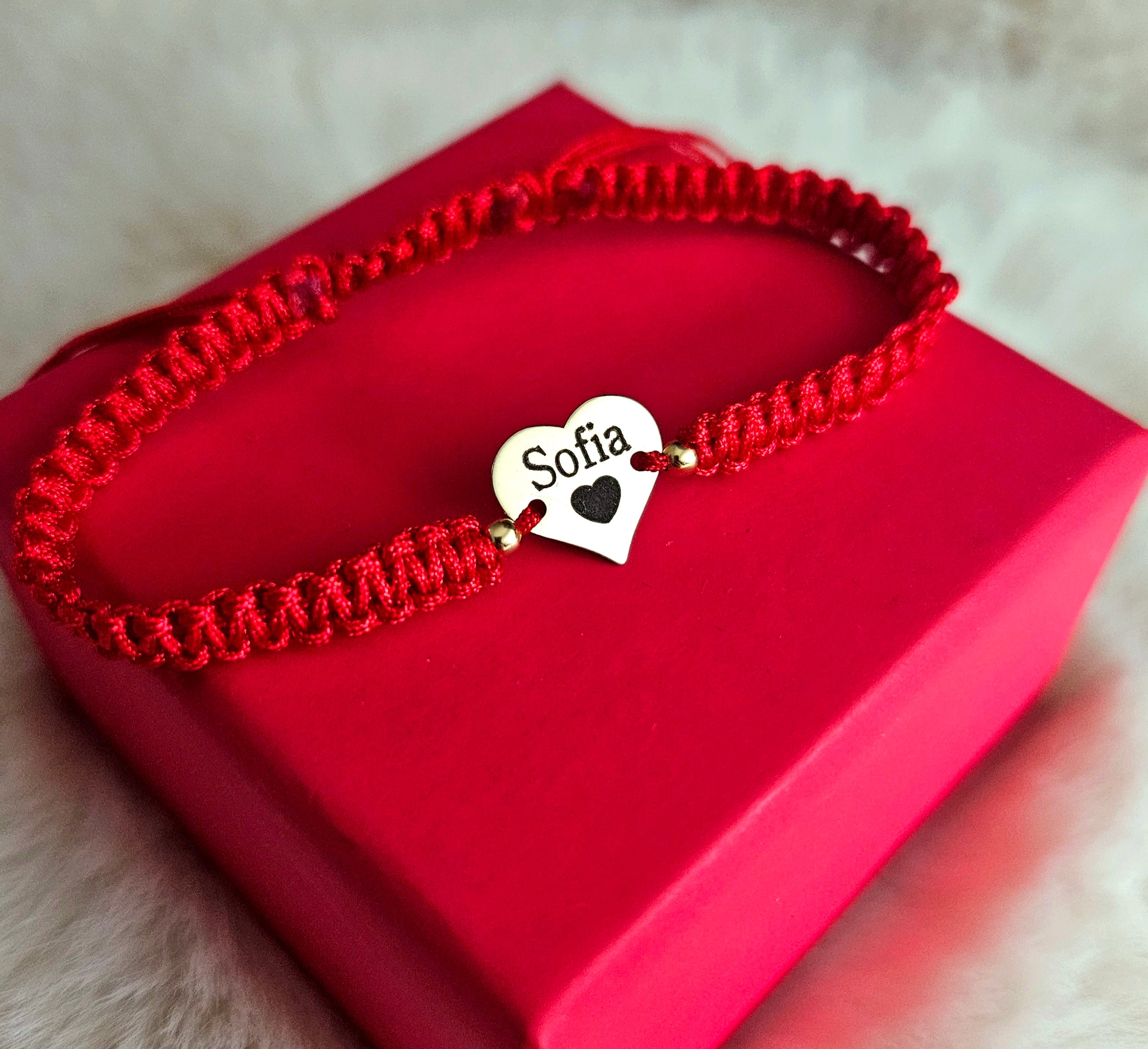 Bracciale personalizzato - Grande cuore placcato argento con oro 24 carati
