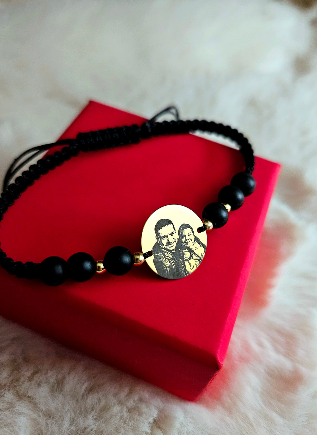 Personalizzazione FOTO - Moneta in argento da 16,50 mm placcata in oro 24 carati - Bracciale personalizzato