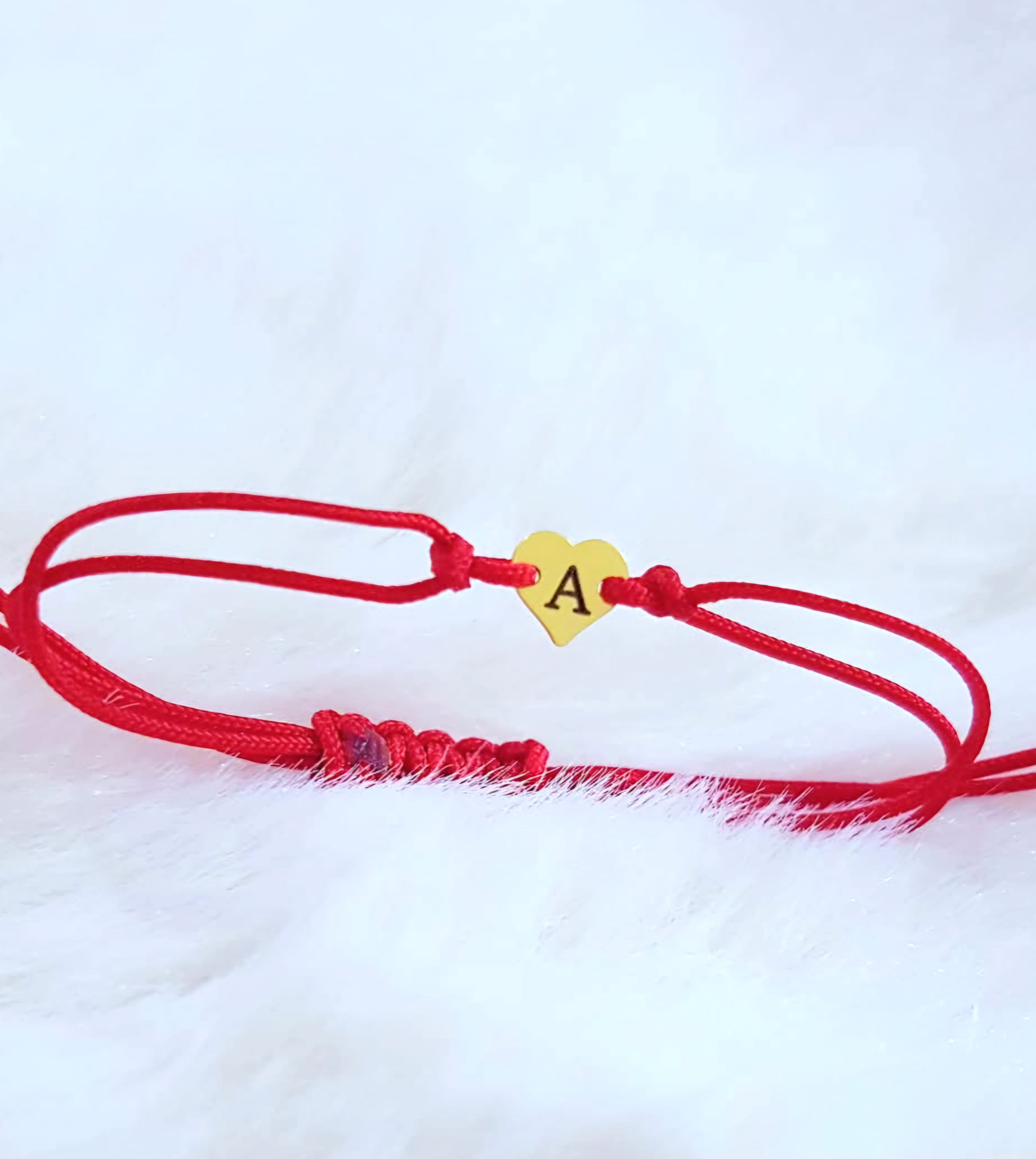 Bracciale Intrecciato Personalizzato Con Iniziale - Cuore Del Bambino In Oro 14K