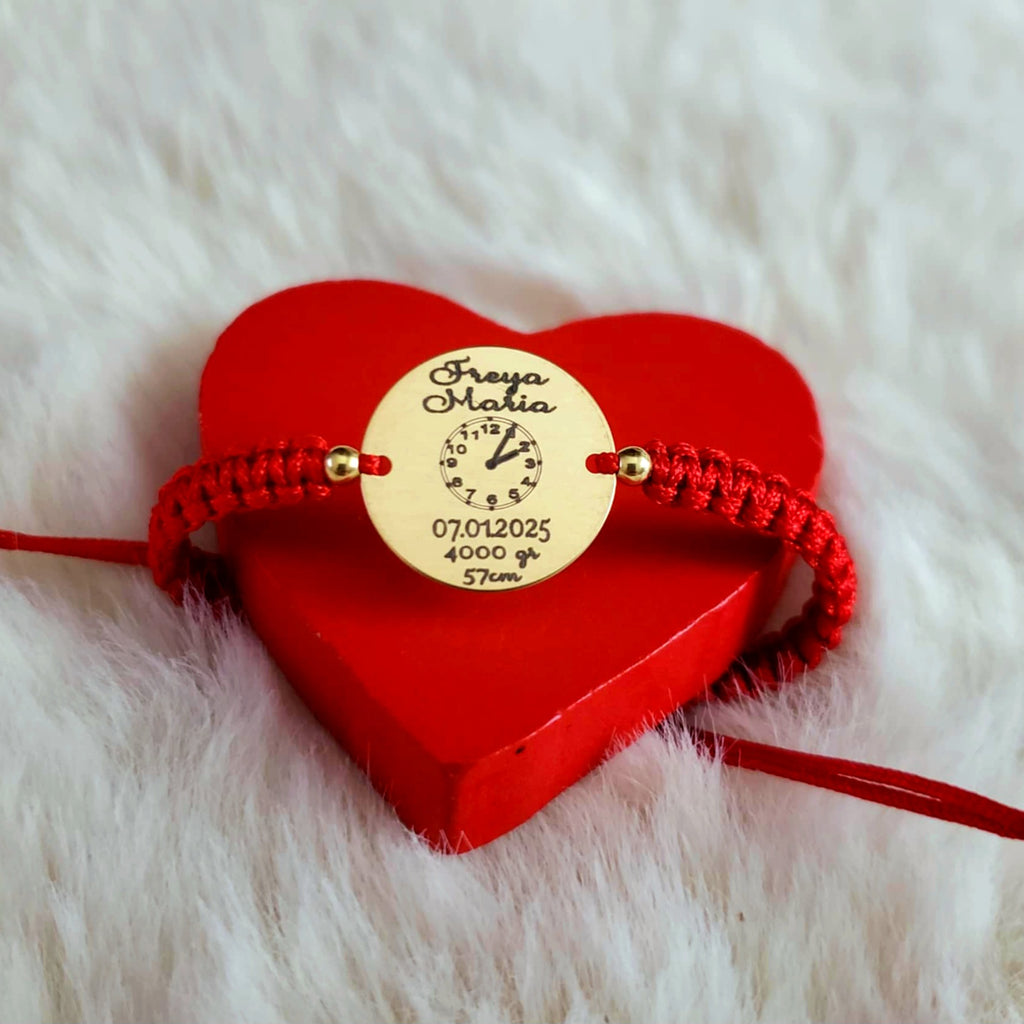 Bracciale Personalizzato - Ciondolo Tondo 16.50mm Placcato Argento Con Oro 24K