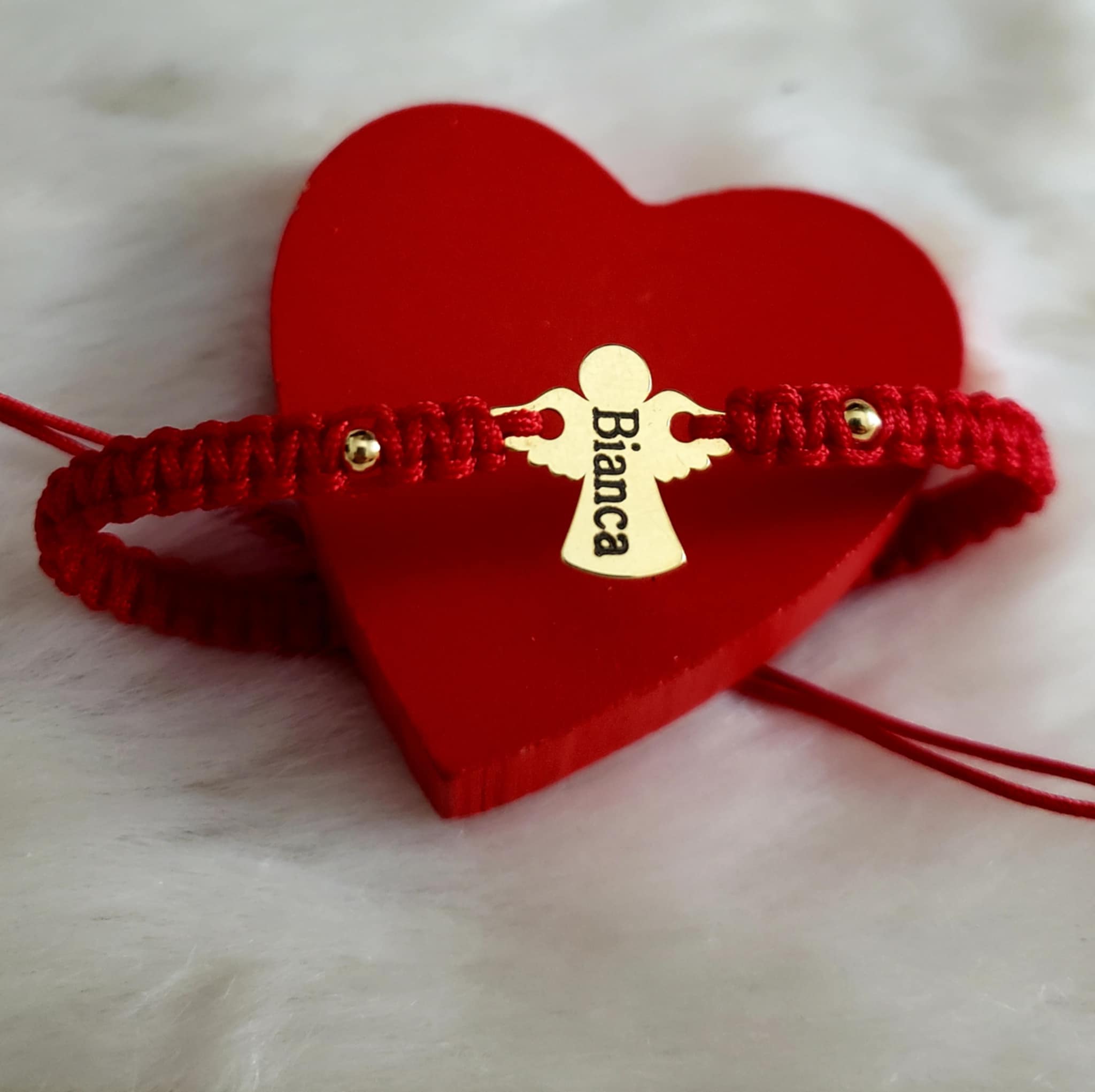 Bracciale personalizzato - Angelo placcato argento con oro 24K