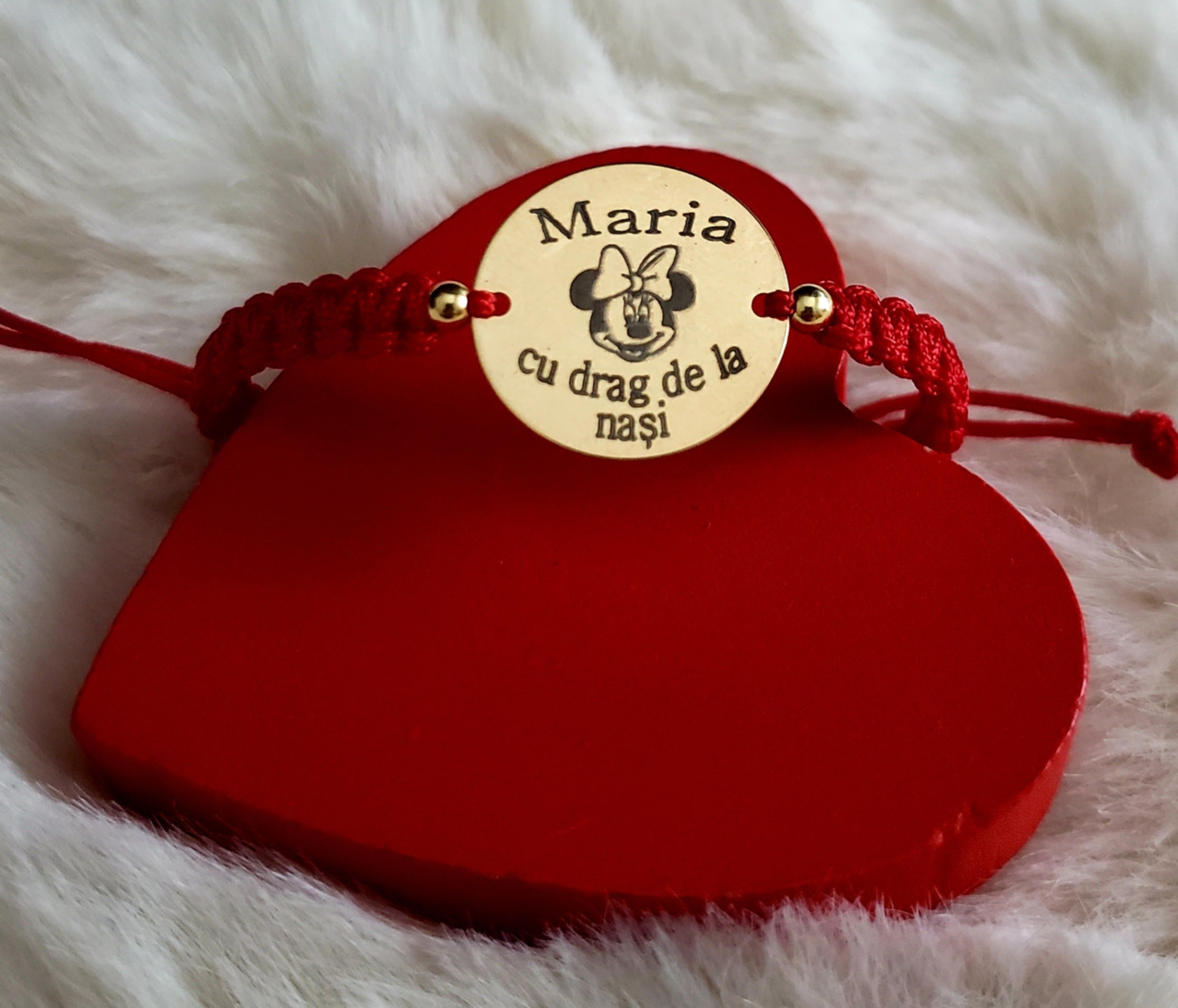 Bracciale Personalizzato - Ciondolo Tondo 16.50mm Placcato Argento Con Oro 24K