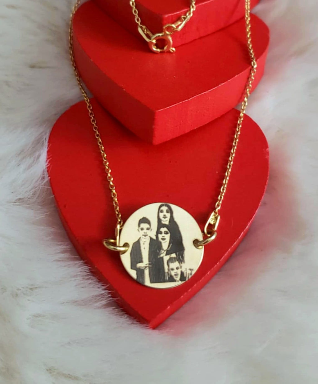 Lănțișor Personalizat FOTO - Banut 16.50mm - Argint Placat Cu Aur 24K