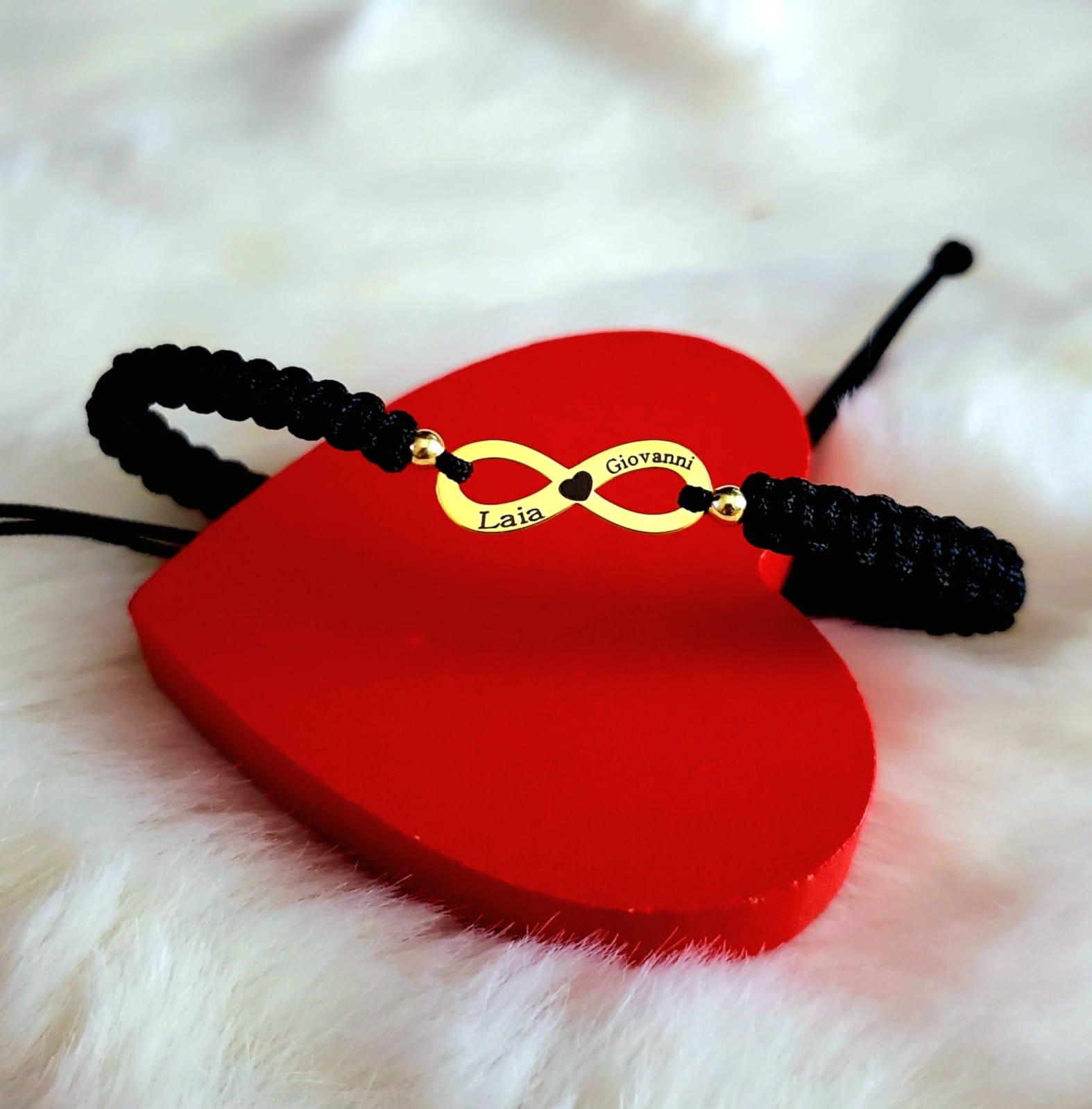 Bracciale personalizzato - Infinito placcato argento con oro 24K