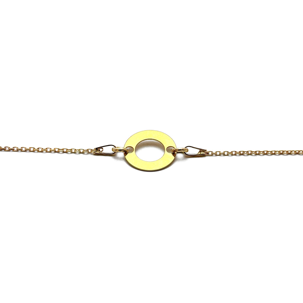 Set Lantisor & Bratara personalizate - Cerc - Argint Placat cu Aur 24K