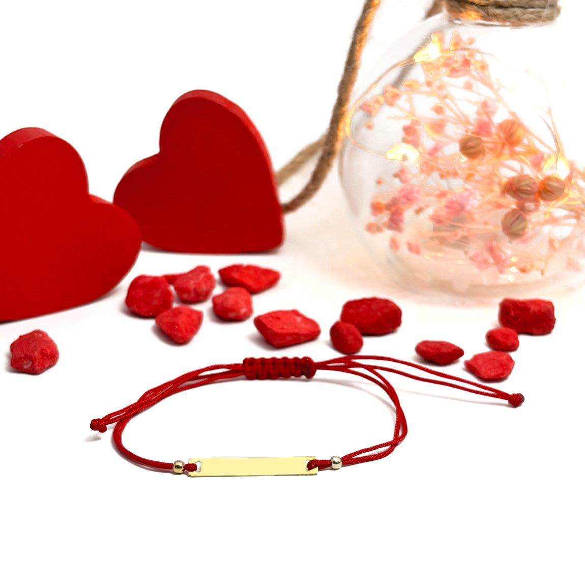 Bracciale personalizzato - Cuore in argento placcato oro 24K