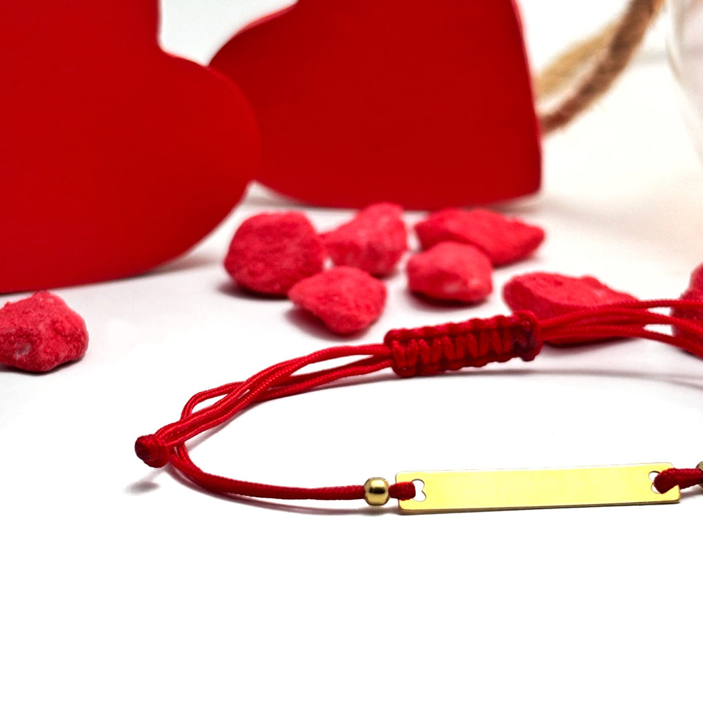 Bracciale personalizzato - Cuore in argento placcato oro 24K