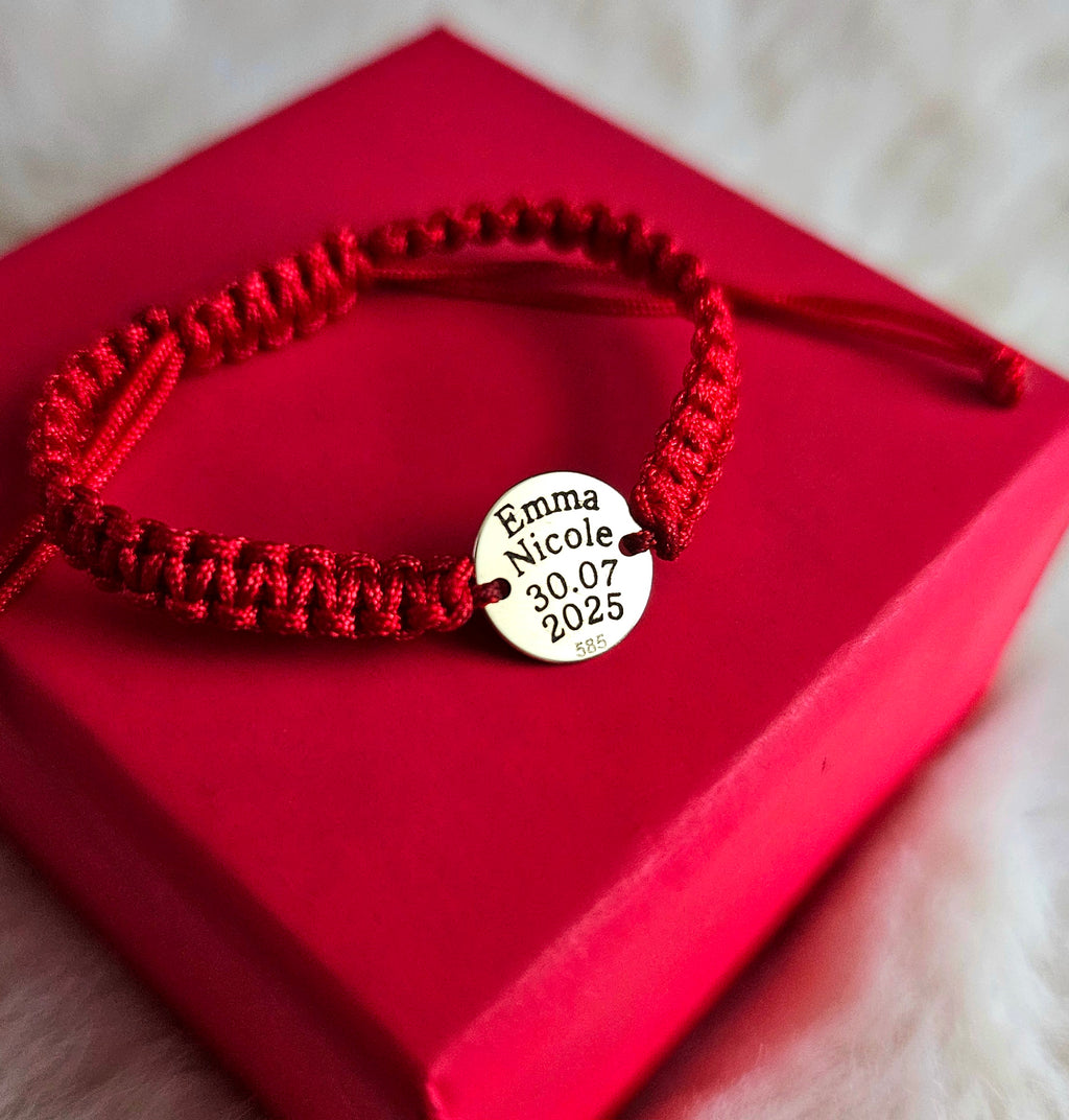 Bratara Impletita Personalizata Banut 10mm - Aur 14K