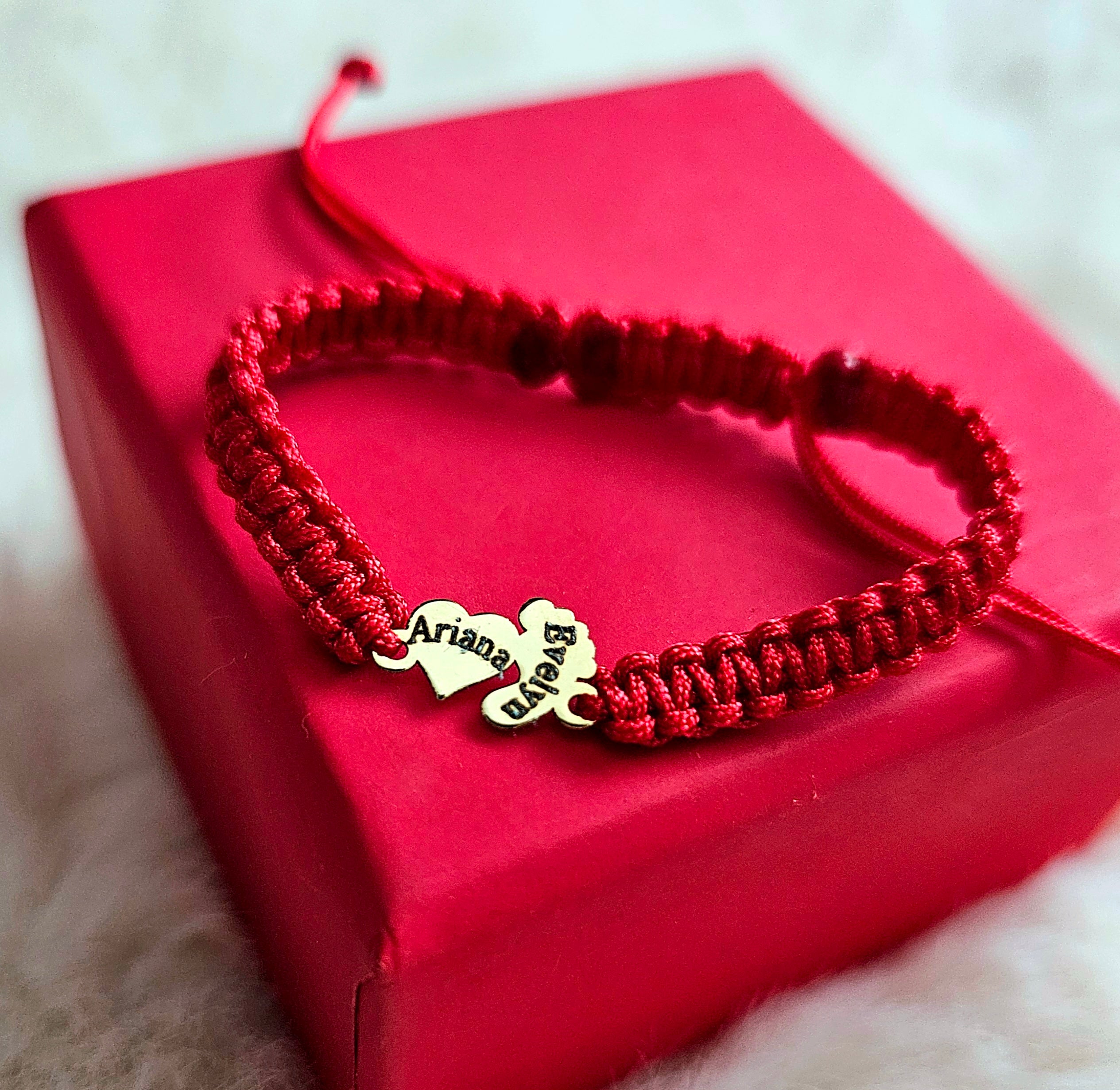 Bratara Impletita Personalizata - Inima & Piciorus Bebe din Aur 14K