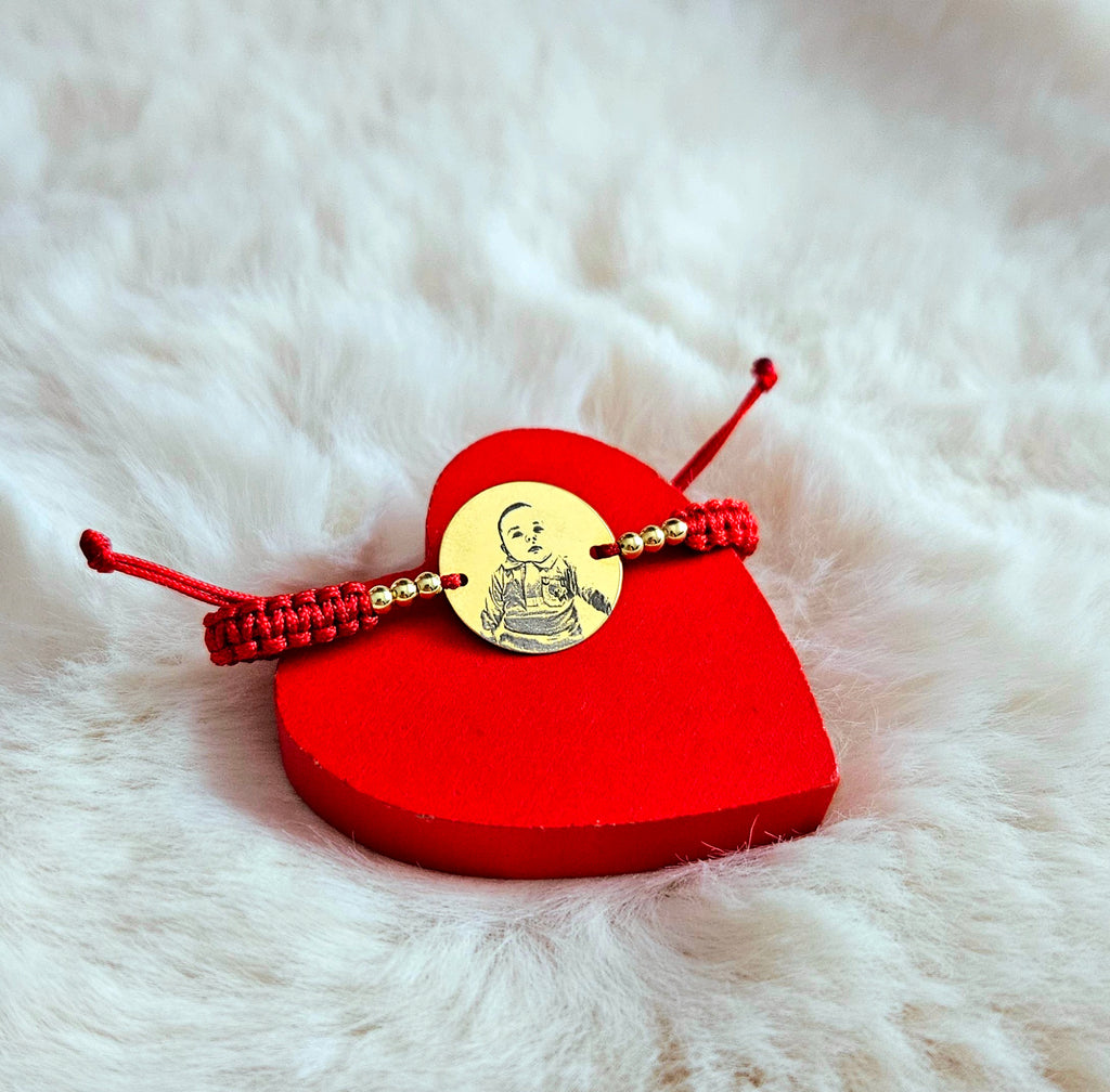 Personalizzazione FOTO - Ciondolo Tondo 16,50mm Placcato Argento con Oro 24K - Bracciale personalizzato