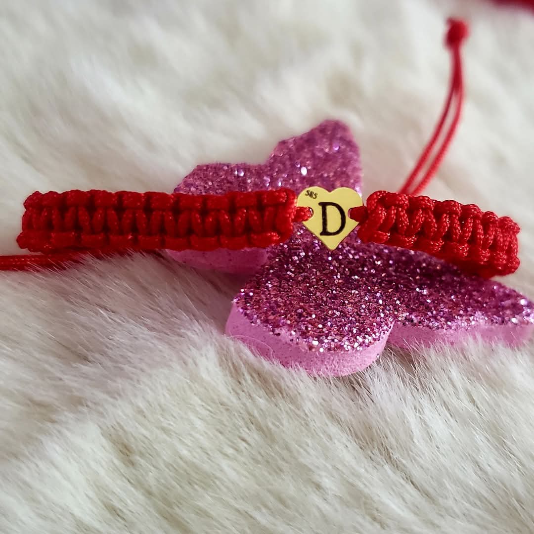 Bracciale Intrecciato Personalizzato Con Iniziale - Cuore Del Bambino In Oro 14K