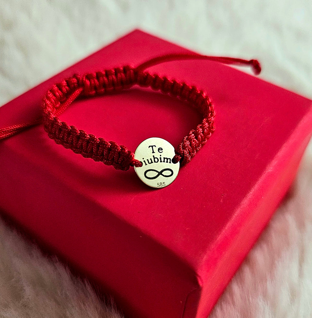 Bratara Impletita Personalizata Banut 10mm - Aur 14K