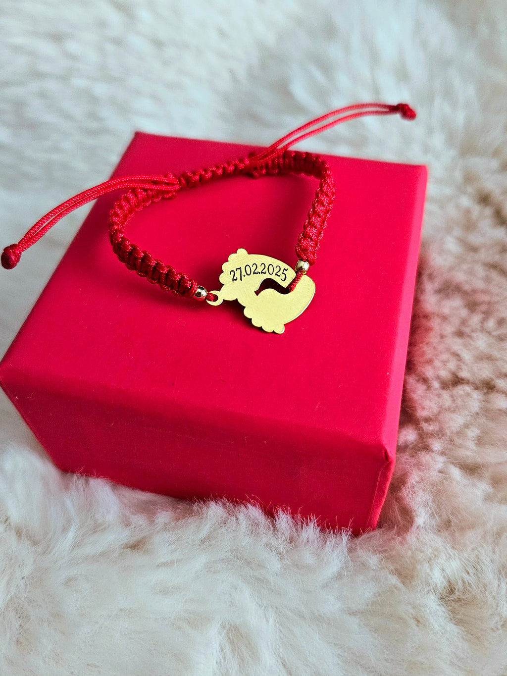 Bratara personalizata - Picioruse Argint Placat Cu Aur 24K