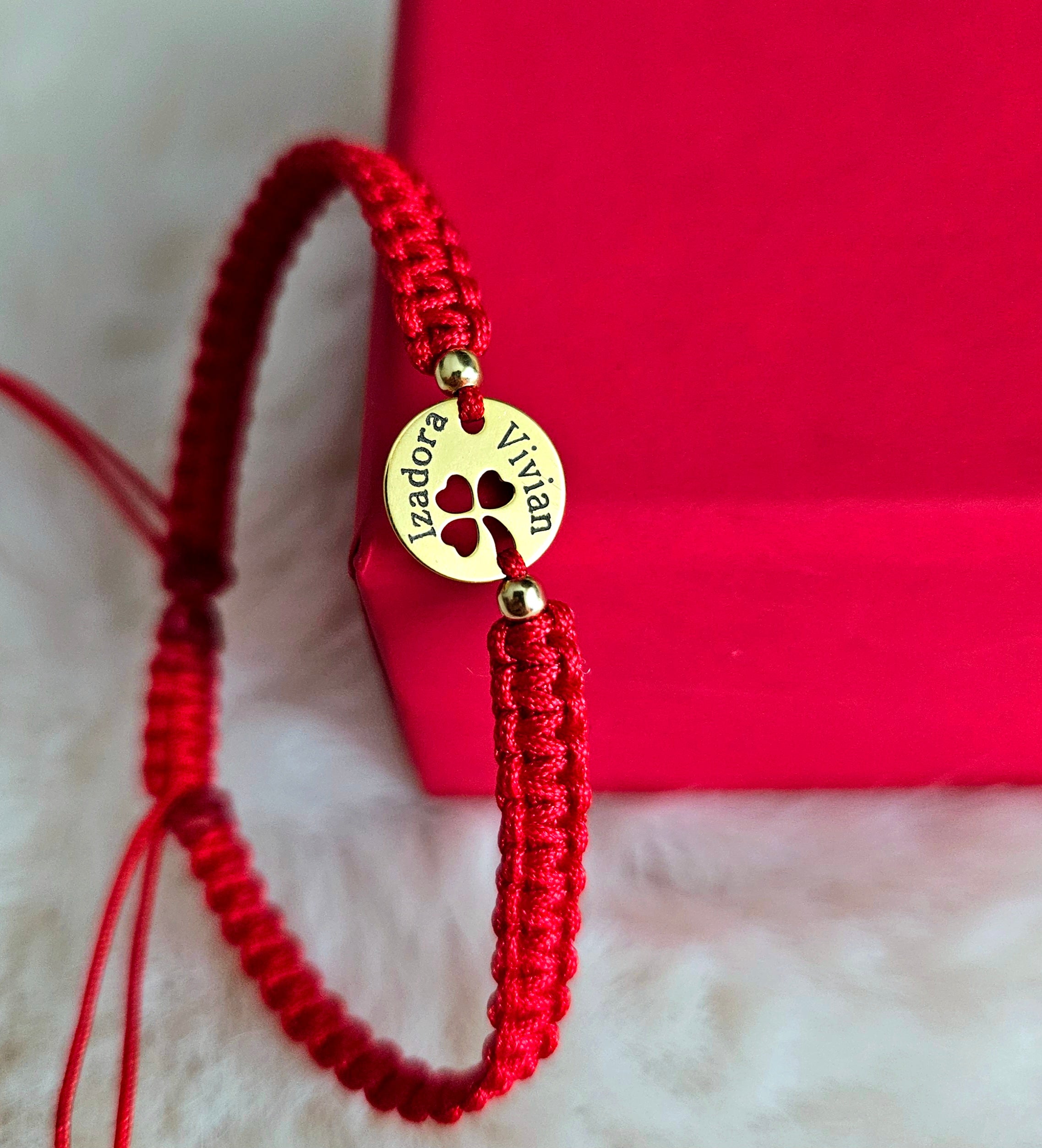 Bratara Personalizata - Banut Trifoi Argint Placat cu Aur 24K