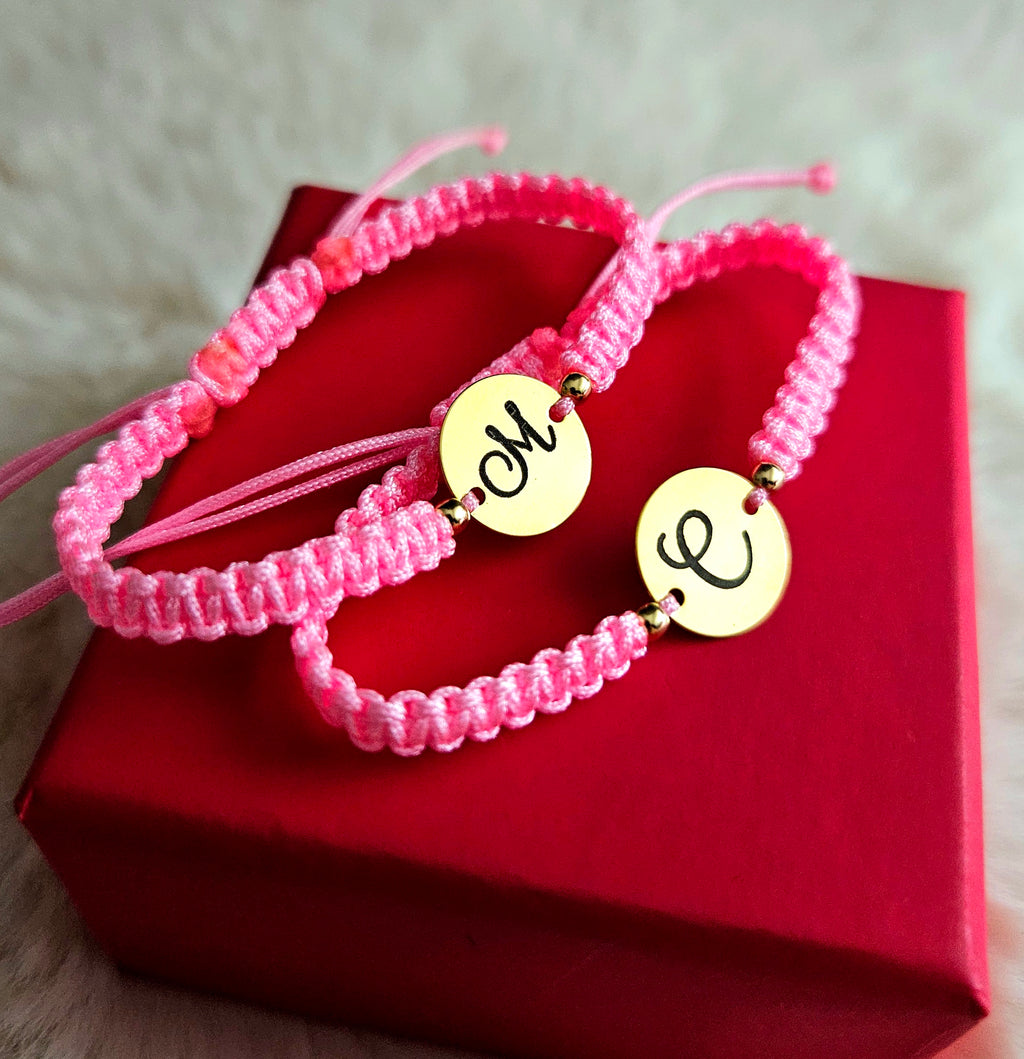 Bracciale personalizzato - Ciondolo Tondo 12mm Placcato Argento con Oro 24K