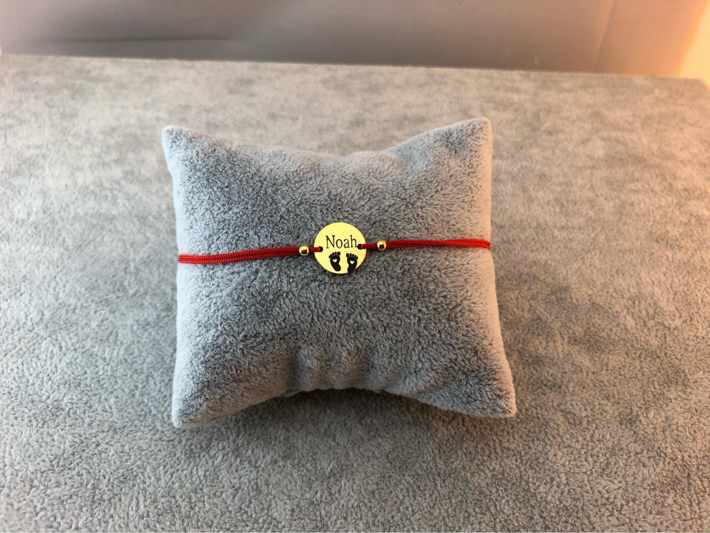 Bracciale personalizzato - Ciondolo Tondo 12mm Placcato Argento con Oro 24K