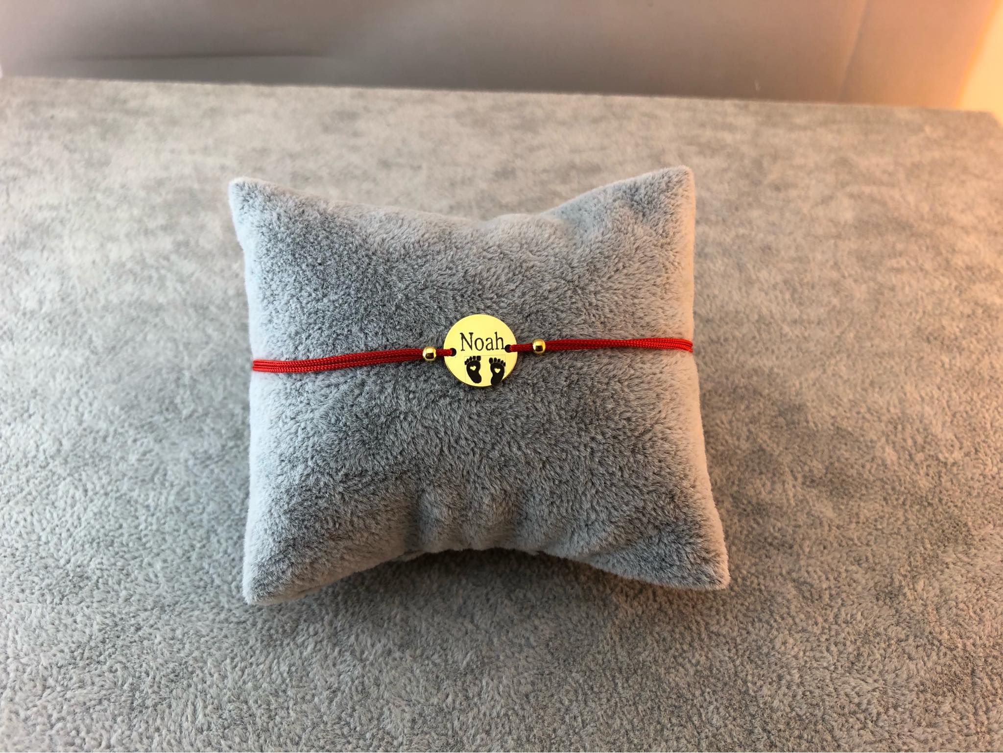 Bracciale personalizzato - Ciondolo Tondo 12mm Placcato Argento con Oro 24K