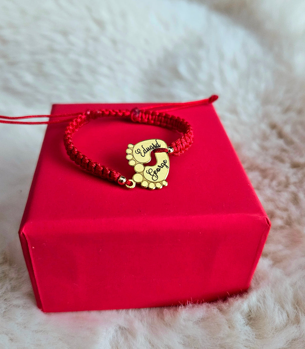 Bratara personalizata - Picioruse Argint Placat Cu Aur 24K