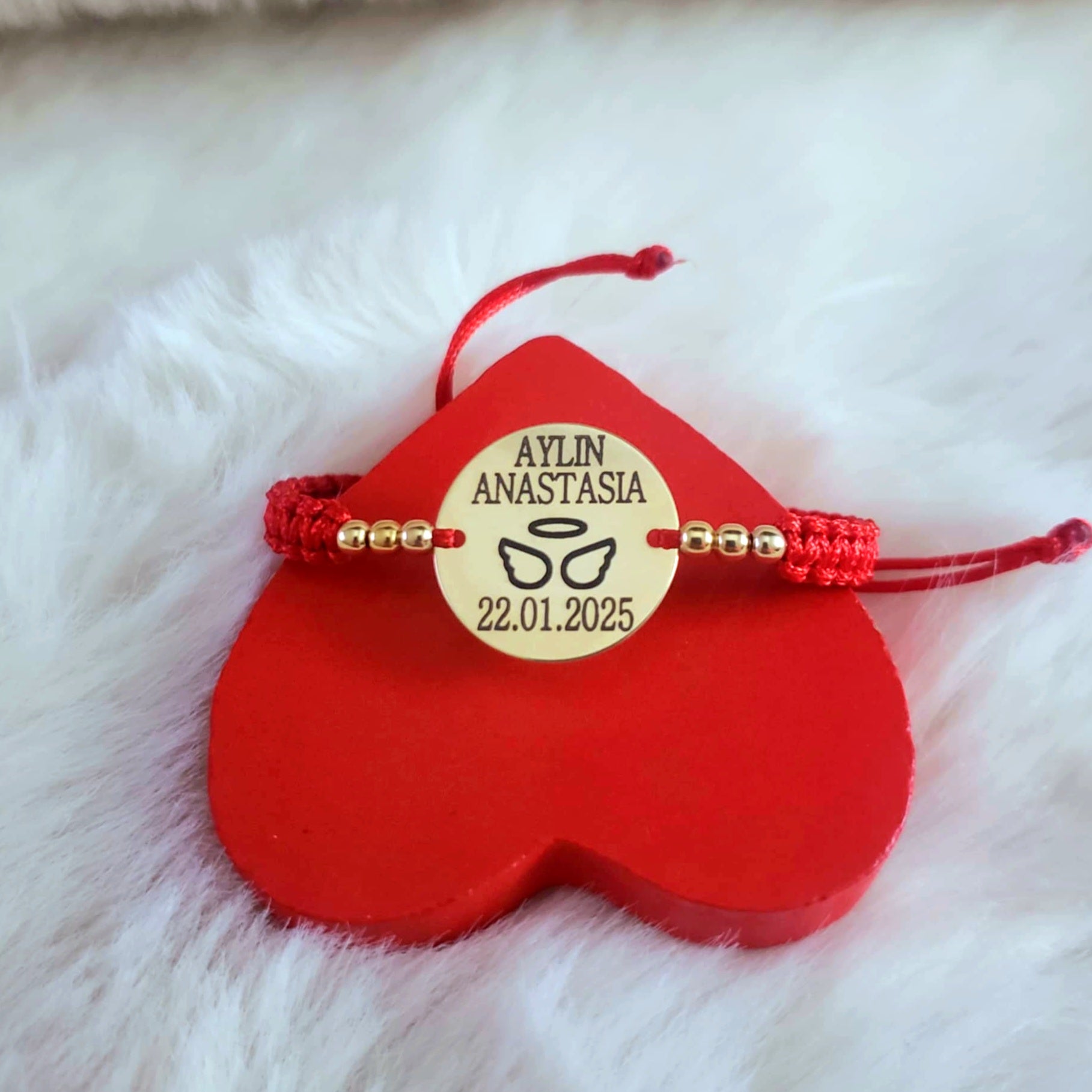 Bracciale Personalizzato - Ciondolo Tondo 16.50mm Placcato Argento Con Oro 24K