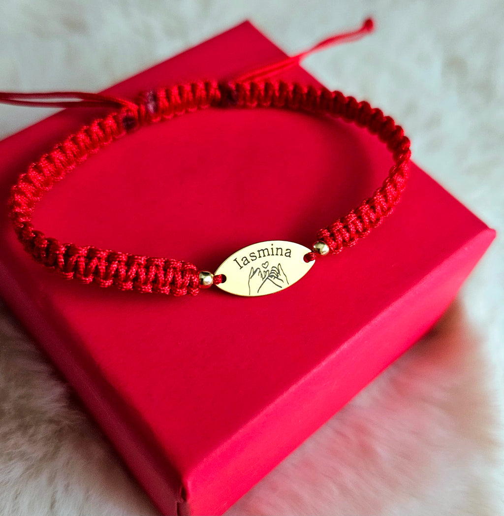 Bratara personalizata - Placuta Ovala 15mm Argint Placat Cu Aur 24K