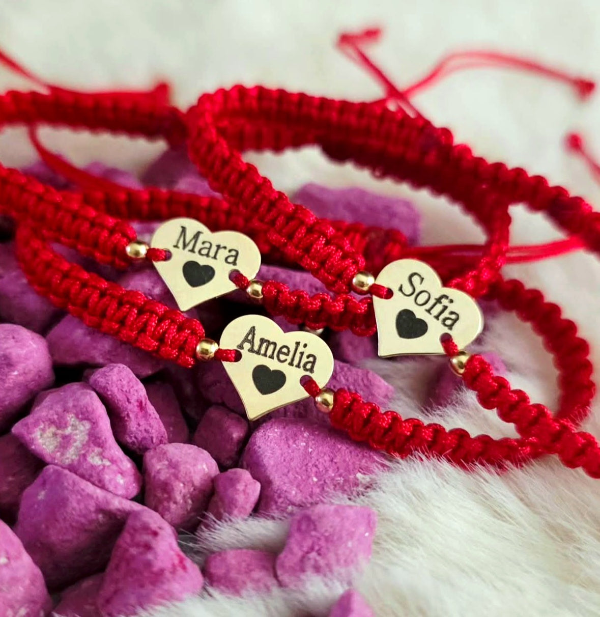 Bracciale personalizzato - Grande cuore placcato argento con oro 24 carati