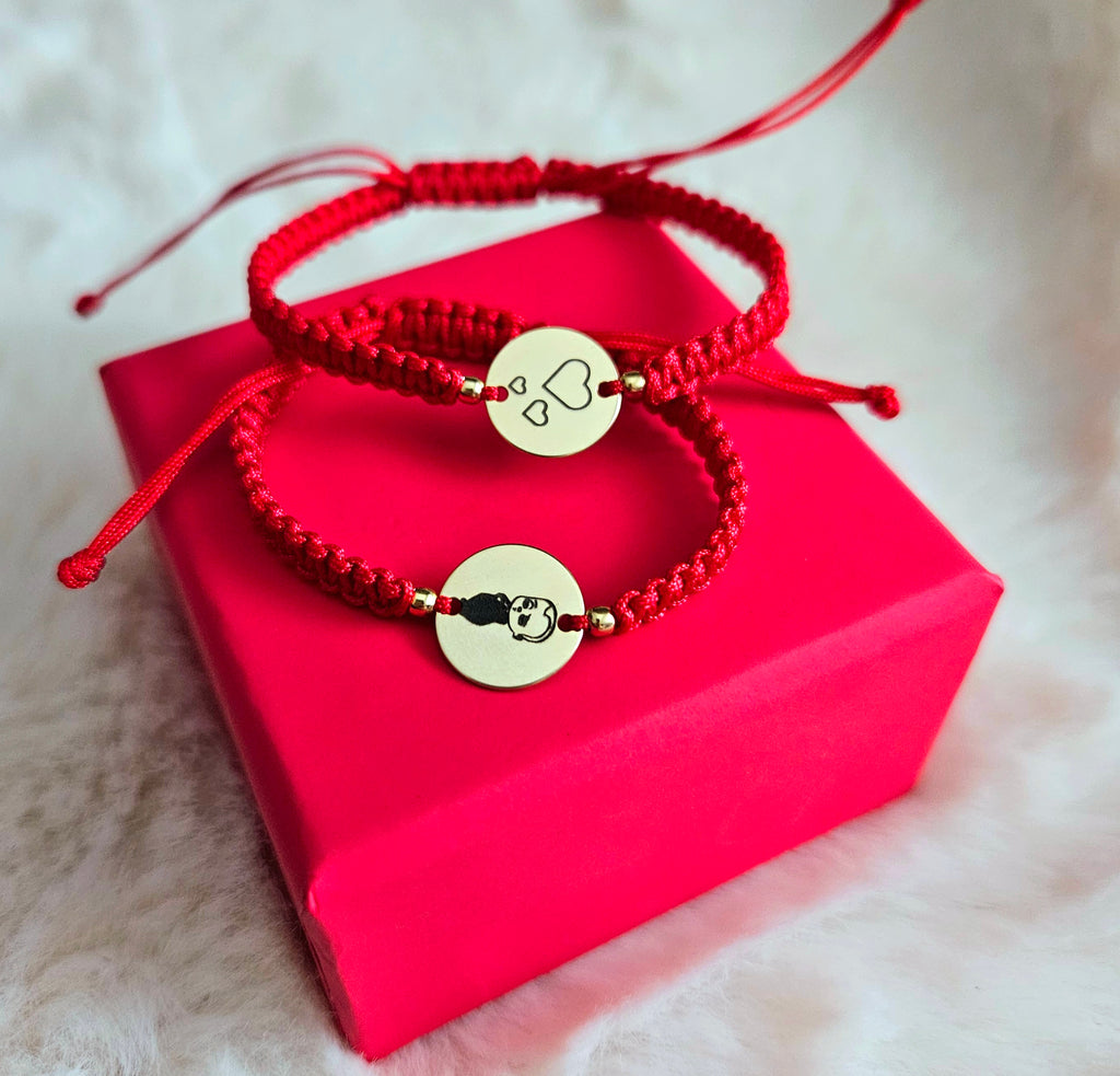 Bracciale personalizzato - Ciondolo Tondo 12mm Placcato Argento con Oro 24K