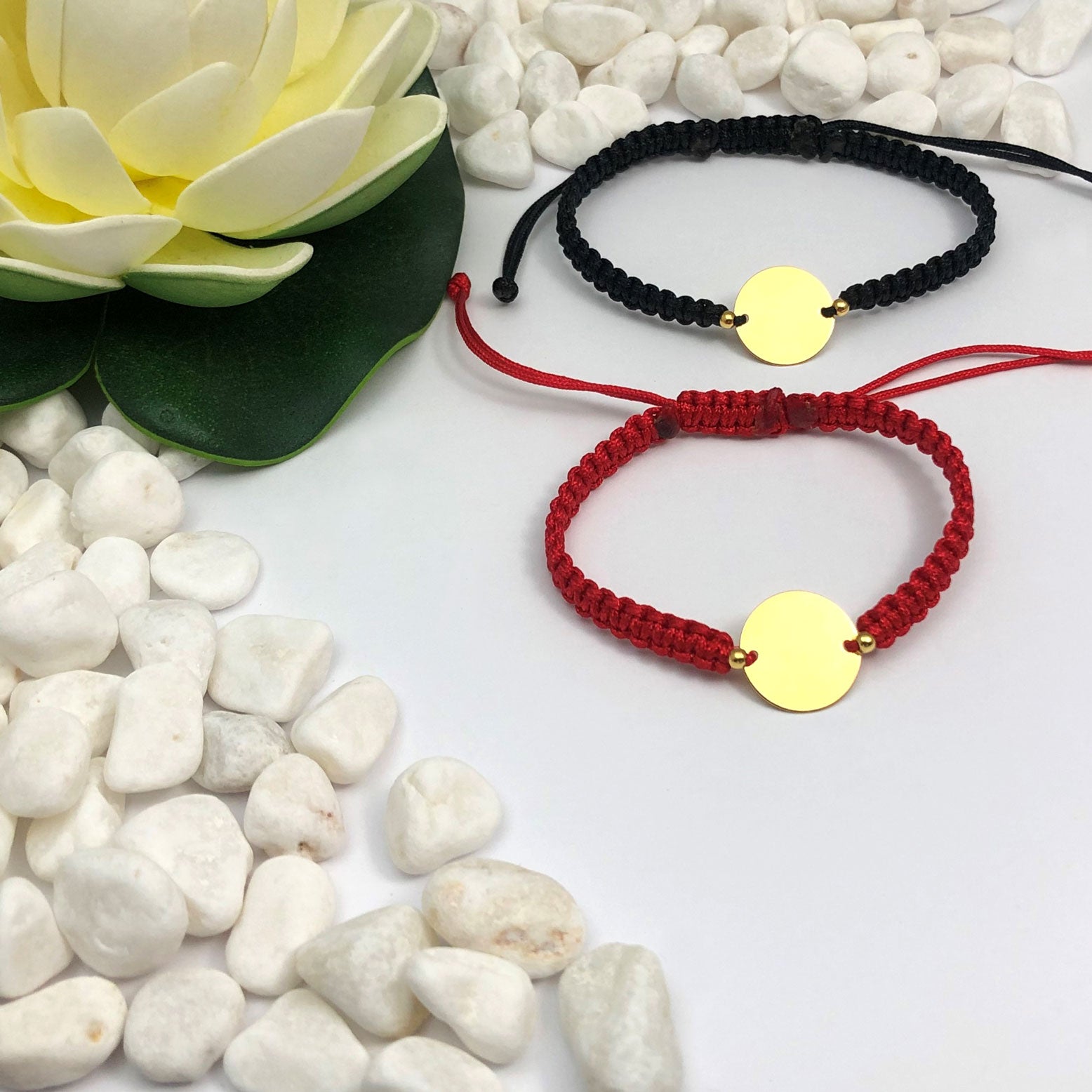 Set 2 Bratari Personalizate - Banuti 16,50mm Argint Placat Cu Aur 24K