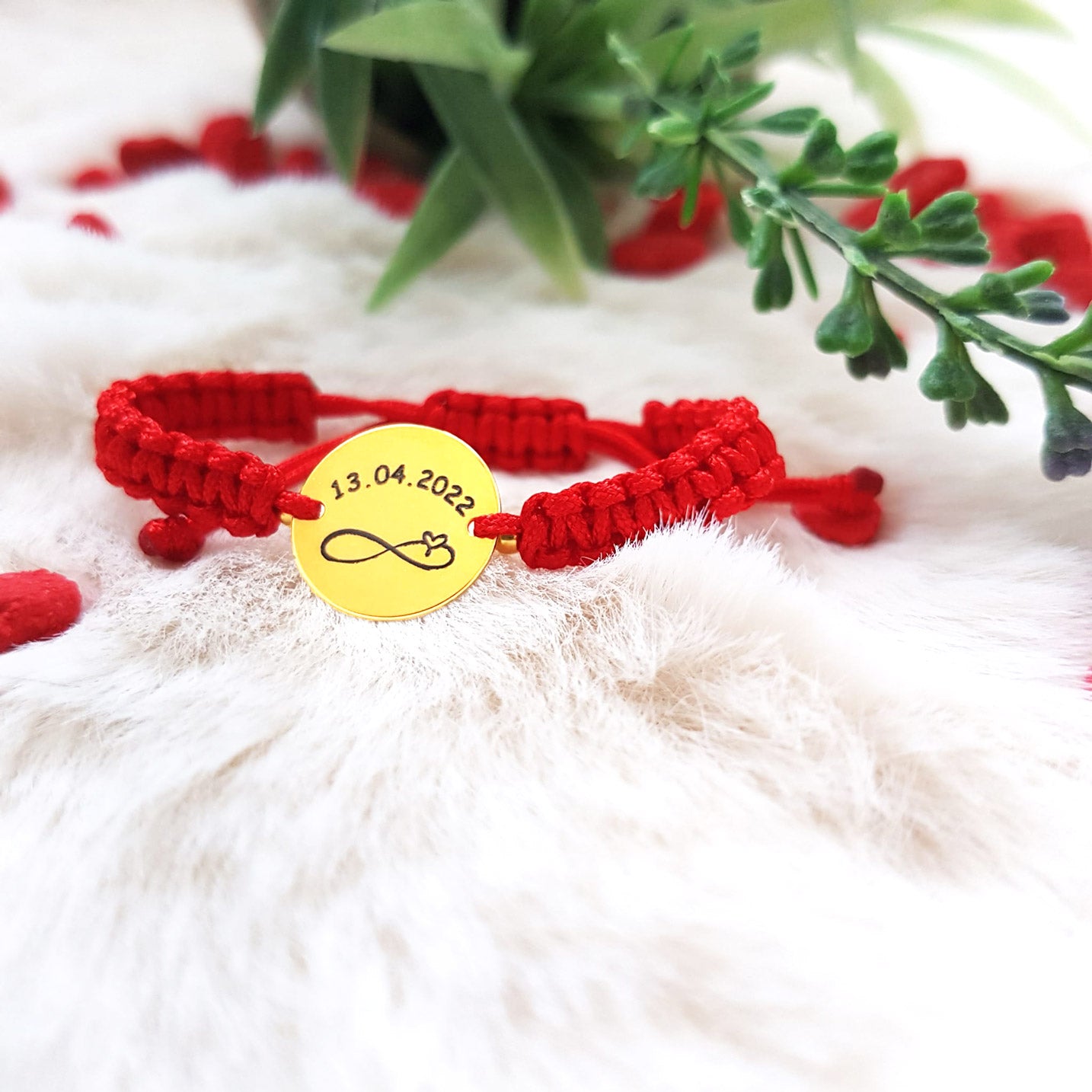 Bracciale Personalizzato - Ciondolo Tondo 16.50mm Placcato Argento Con Oro 24K