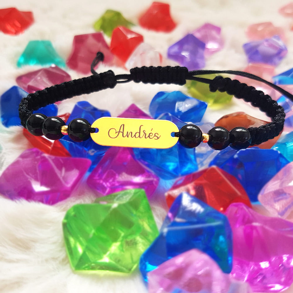 Bracciale Personalizzato - Targhetta 23mm Argento Placcato con Oro 24K