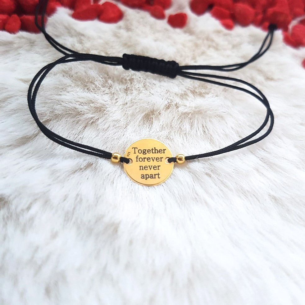 Bracciale personalizzato - Ciondolo Tondo 12mm Placcato Argento con Oro 24K