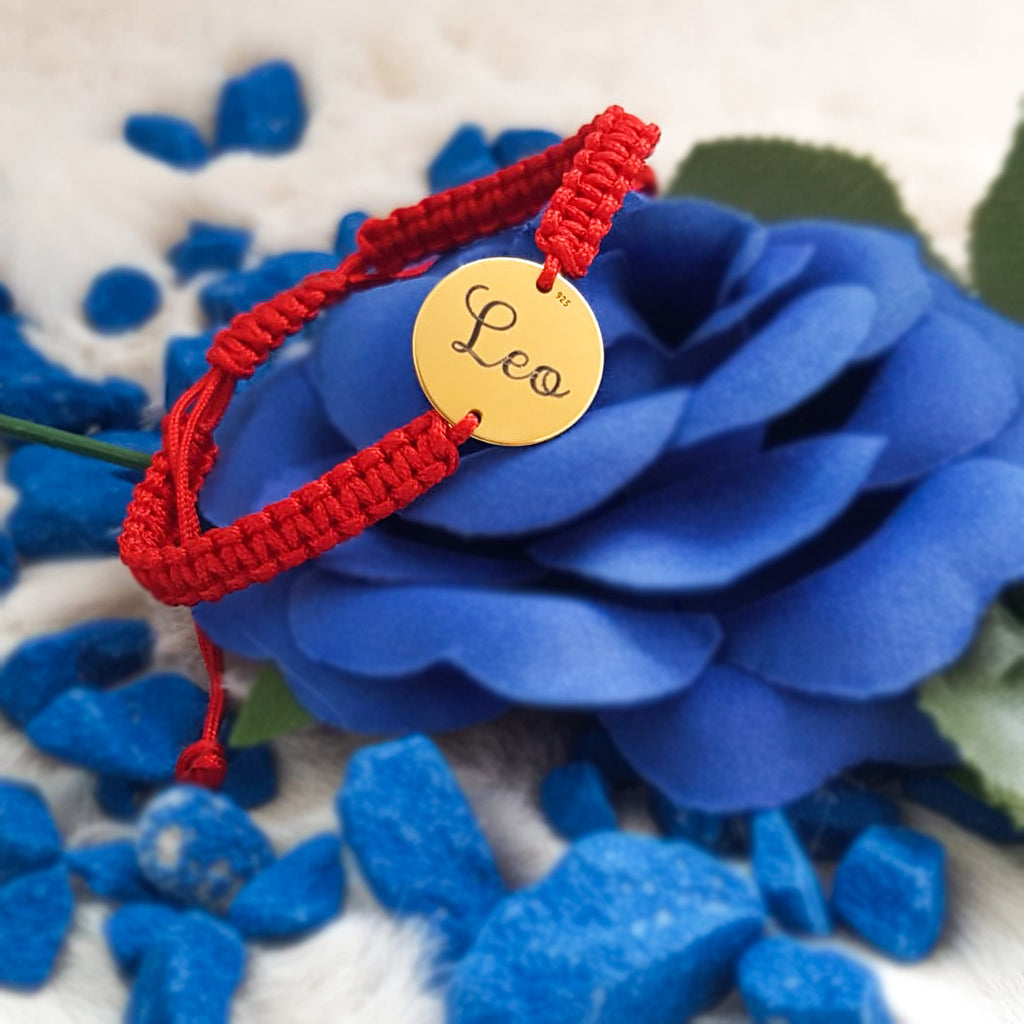 Bracciale Personalizzato - Ciondolo Tondo 16.50mm Placcato Argento Con Oro 24K