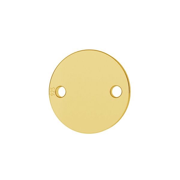 Bracciale personalizzato - Ciondolo Tondo 12mm Placcato Argento con Oro 24K