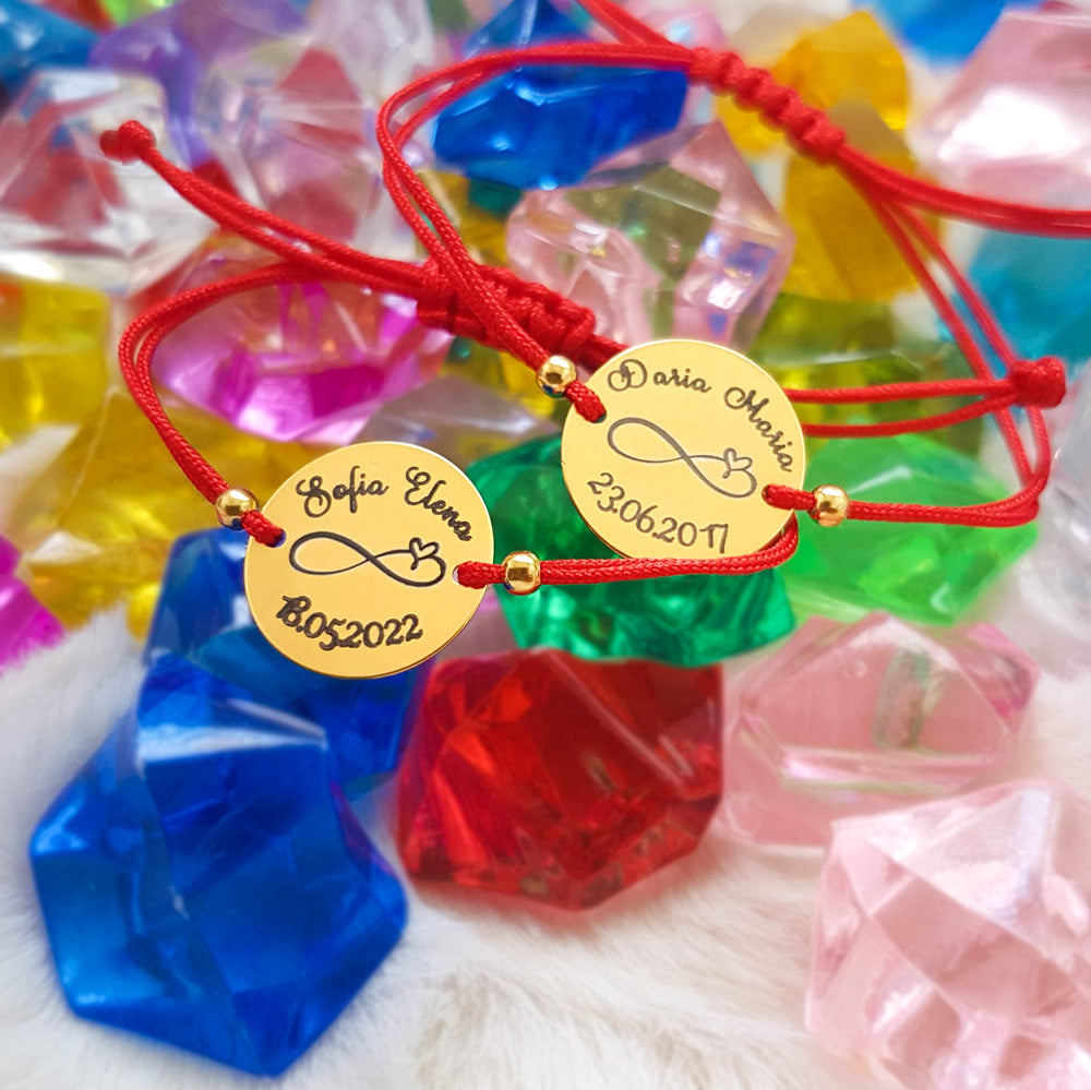 Set 2 Bratari Personalizate - Banuti 16.50mm Argint Placat Cu Aur 24K