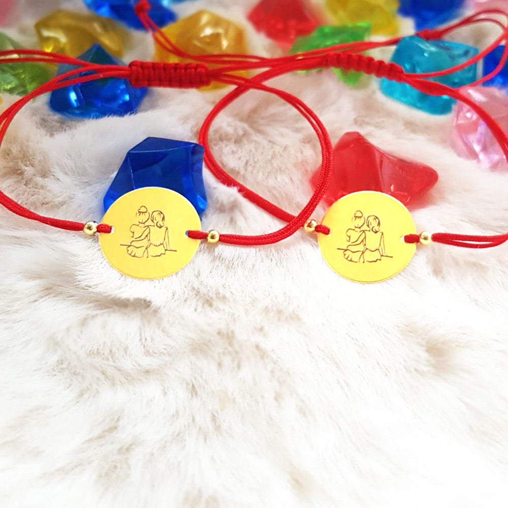 Set 2 Bratari Personalizate - Banuti 16.50mm Argint Placat Cu Aur 24K